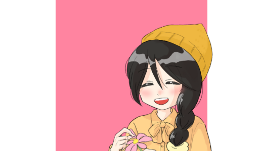 お花を持っている女の子