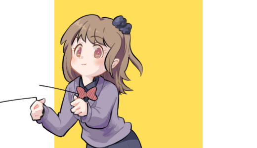 ダウジングをする女子高生