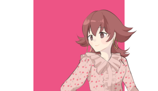 外ハネヘアーの女性